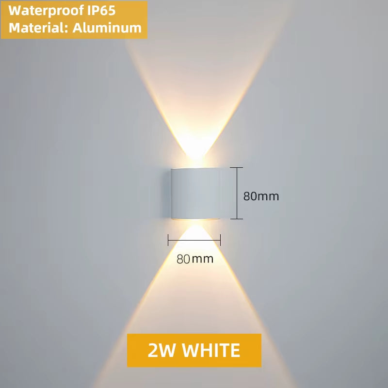 Aluminum Interior Wall Light Waterproof IP65 LED Wall Lamp Outdoor Garden Lights Bedroom Living Room Loft Decor Stairs Lighting