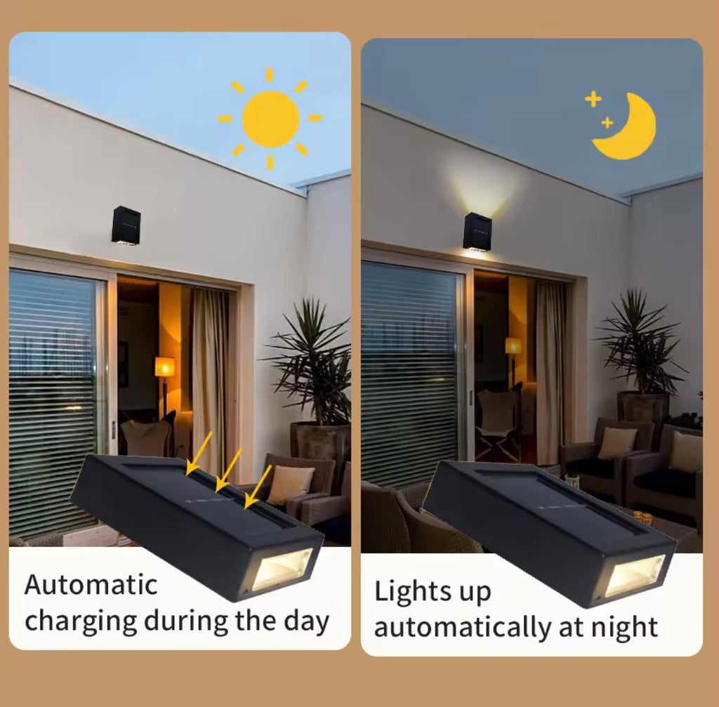 Solar Light Outdoor Up and Down Wall Washer Light Waterproof Solar Lamp for Garden Street Landscape Balcony Yard Porch Decor